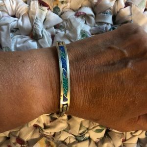 Front Hinged Cloisonné Bangle Bracelet